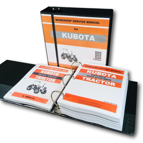 Kubota M6030 M6030DT Tractor Service Manual Parts Catalog Repair Shop Workshop