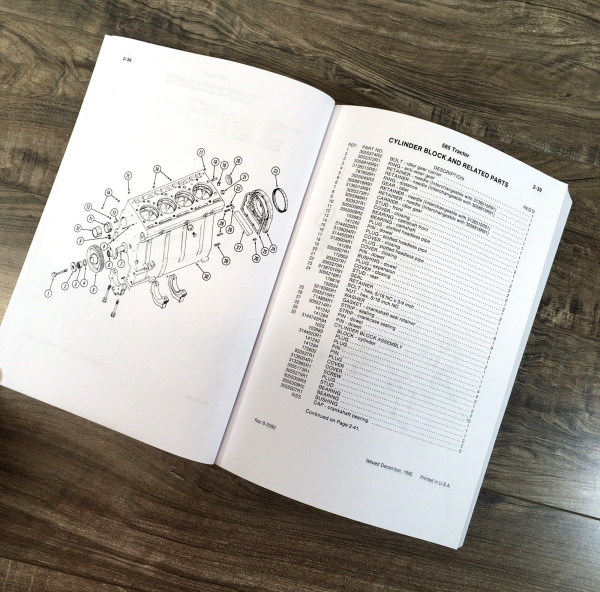 Case IH 585 Tractor Parts Manual Catalog Book Assembly Schematic Exploded Views - Image 3