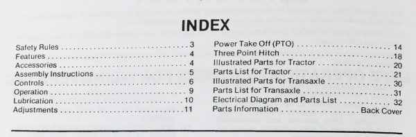 Yard-Man 11 & 16 Hp Garden Tractor Operators Owners Parts List Assembly Manual - Image 2