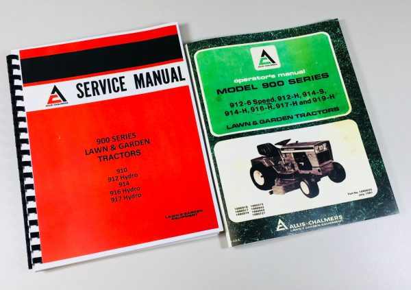 Allis Chalmers 912H 914 916H 917H Lawn Garden Tractor Service Operators Manual