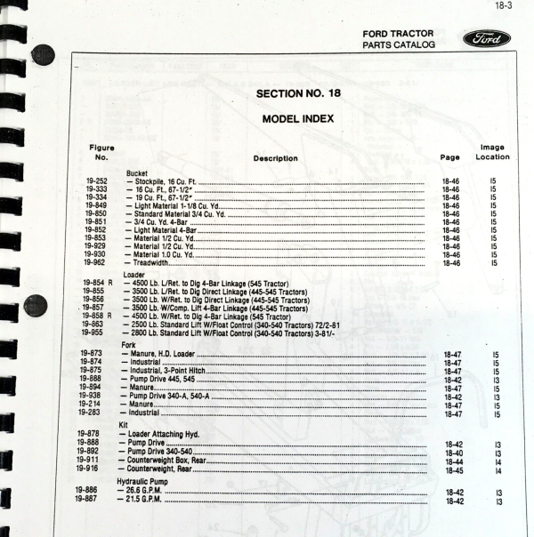 Ford 745 19-863 Loader for 340 540 Tractor Service Parts Manual Set Repair Book - Image 4