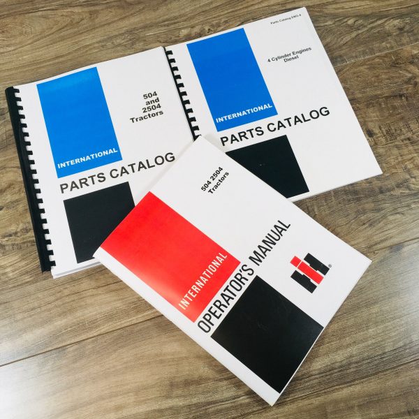 International 504 Diesel Tractor Parts Operators Manual Set Catalog Book D-188