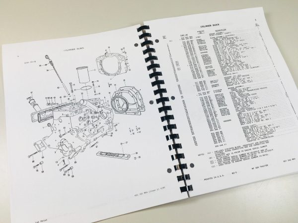 Massey Ferguson 285 Tractor Parts Catalog Manual Book Assembly Numbers - Image 4