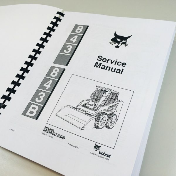 Bobcat 843 843B Skidsteer Loader Service Repair Manual Technical Shop Book New - Image 2