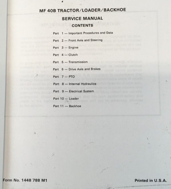 Massey Ferguson 40B Tractor Service Parts Manual Repair Shop Set Catalog Book MF - Image 4