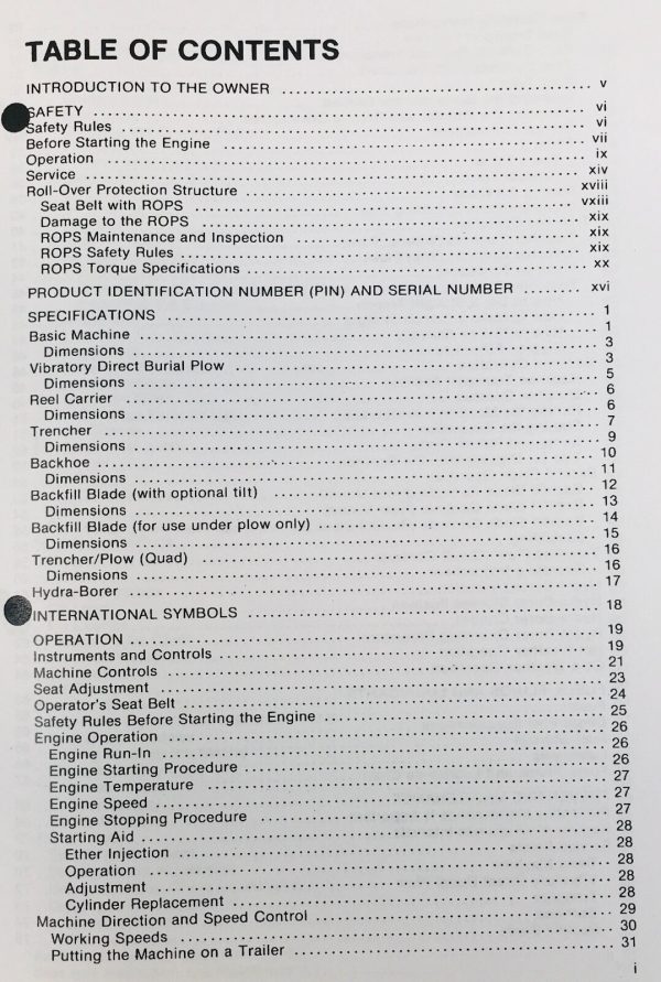 Case Dh5 Trencher Operators Owners Manual Maintenance Book Davis Adjustments - Image 2