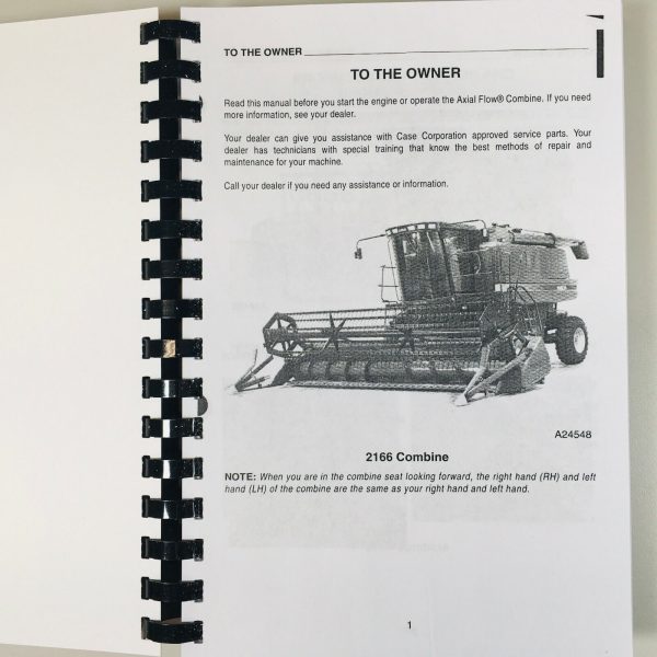 Case Ih 2144 2166 Axial Flow Combine Operators Owners Manual International - Image 2