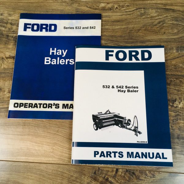 Ford 532 542 Small Square Hay Baler Parts Operators Manual Owners Service Set