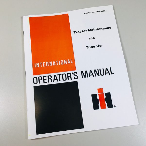 International Farmall Tractor Maintenance Tune Up Owners Operators Manual Book