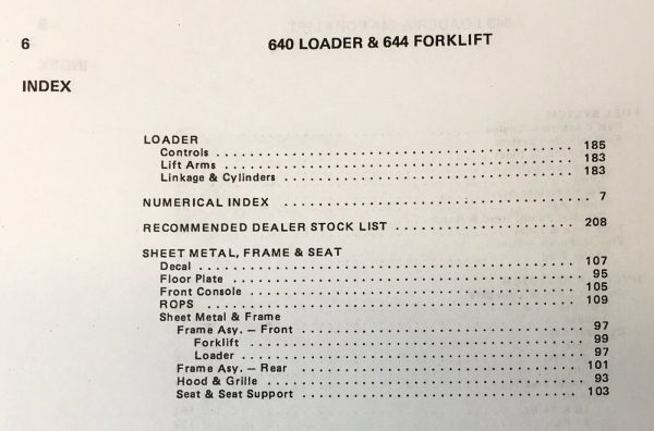 Allis Chalmers 640 Loader Tractor 644 Forklifts Parts Manual Catalog Book Ac - Image 4