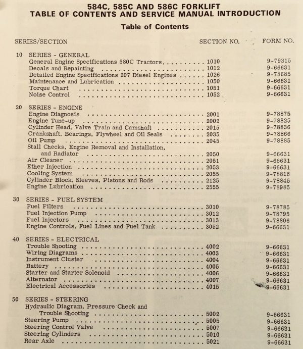 Case 584C 585C 586C Forklift Service Manual Parts Catalog Overhaul Repair Binder - Image 2