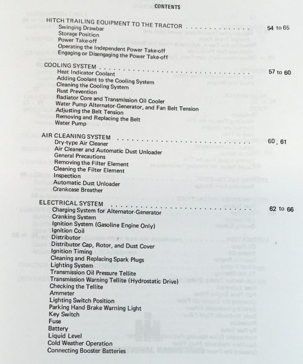 International 2400B Gas Backhoe Tractor Service Part Operators Manual Set C175 - Image 8