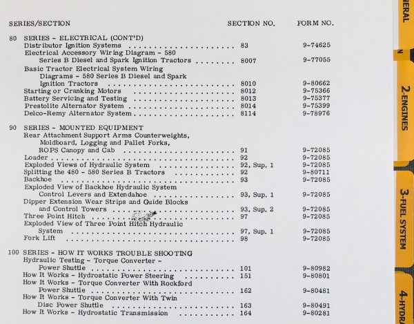 Case 580B Hydrostatic Tractor Backhoe Service Manual Parts Catalog Operators Set - Image 6