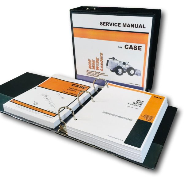 Case W8E W9E W10E Wheel Loader Service Manual Parts Catalog Repair Shop Set Book