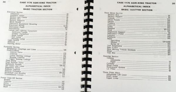 Case 1175 Tractor Operators Parts Manual Catalog Owners Set Serial No 8712001-Up - Image 4