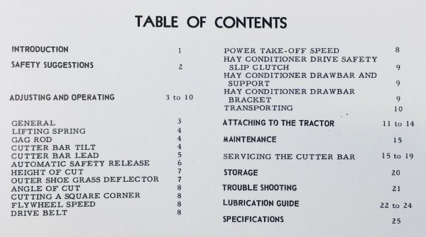 International 1300 Balanced Mower Operators Owners Manual - Image 2