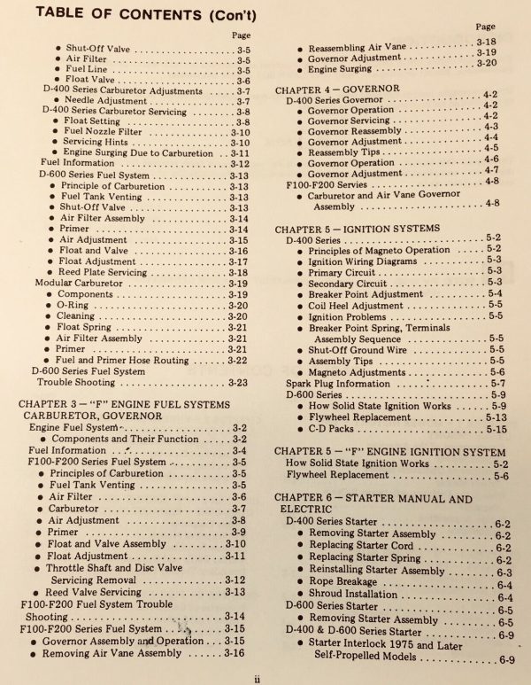 Lawn Boy Mower F, C, D Series Engine Service Manual Repair Shop 2 Cycle Lawnboy - Image 3