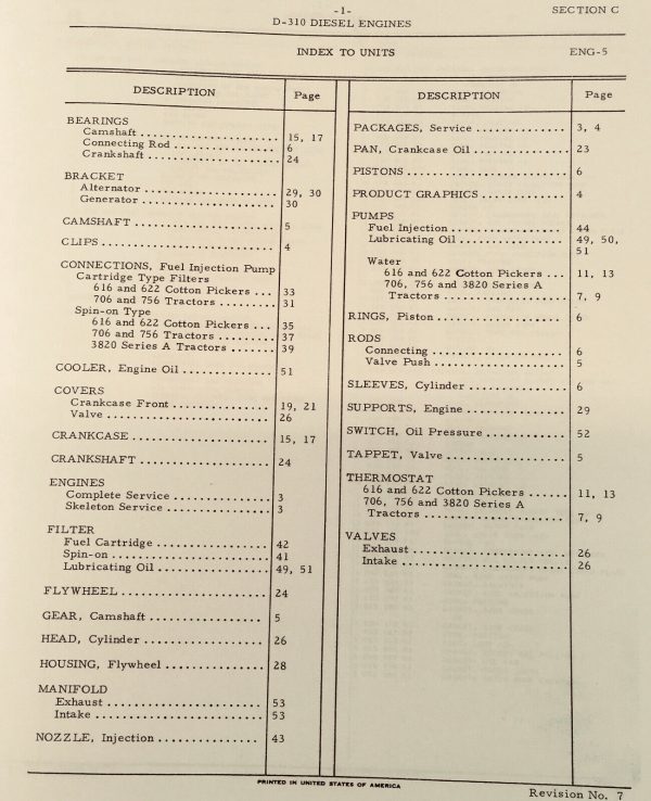 International D-310 Diesel 6 Cylinder Engine Only Service Parts Manual Set Book - Image 3