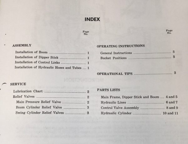 Davis D-130 Backhoe Owners Operators Manual Illustrated Parts List Operating - Image 2