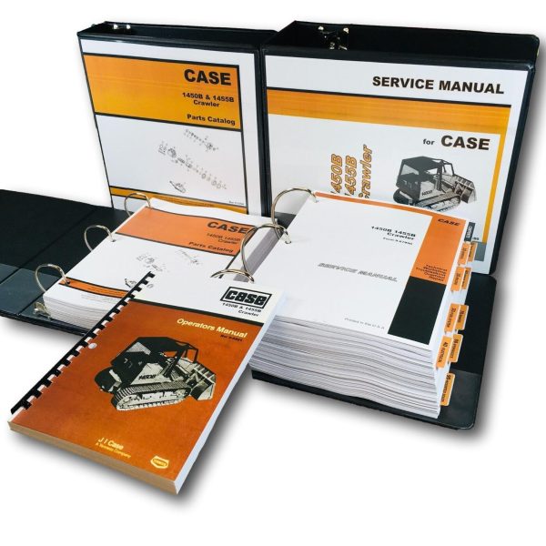 Case 1450B 1455B Crawler Service Manual Parts Catalog Operators Owners Set