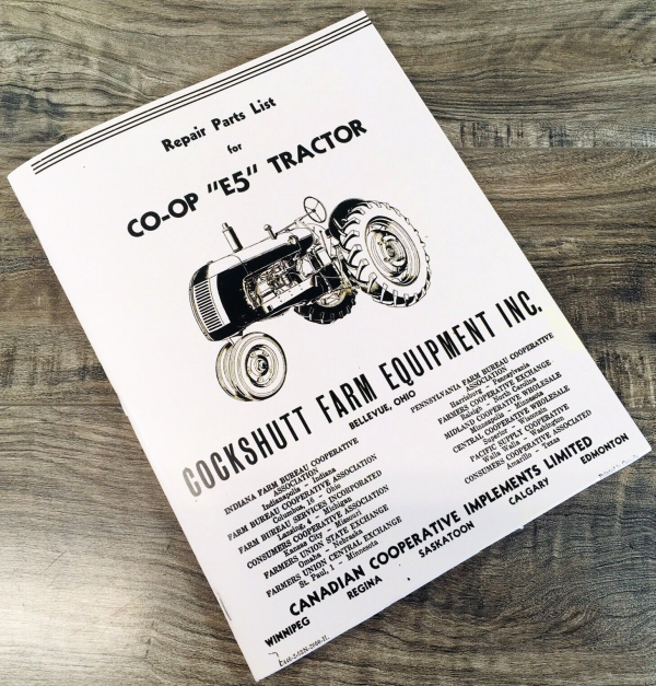 Co-op E5 Tractor Parts Manual Catalog Book Assembly Schematics Exploded Views