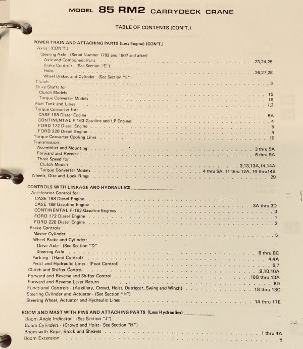 Case Drott 85Rm2 Carrydeck Crane Manual Service Parts Catalog Operators Set Book - Image 4