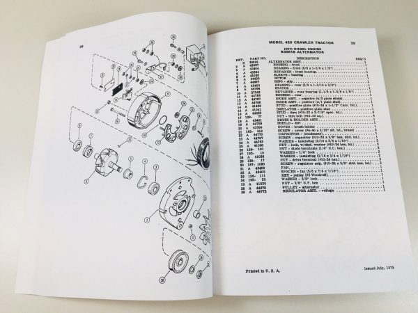 Case 450 Crawler Dozer W/207 Engine Parts Manual Catalog Assembly Bulldozer - Image 3