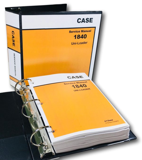 Case 1840 Uni-Loader Skid Steer Service Repair Manual Technical Shop Book Binder