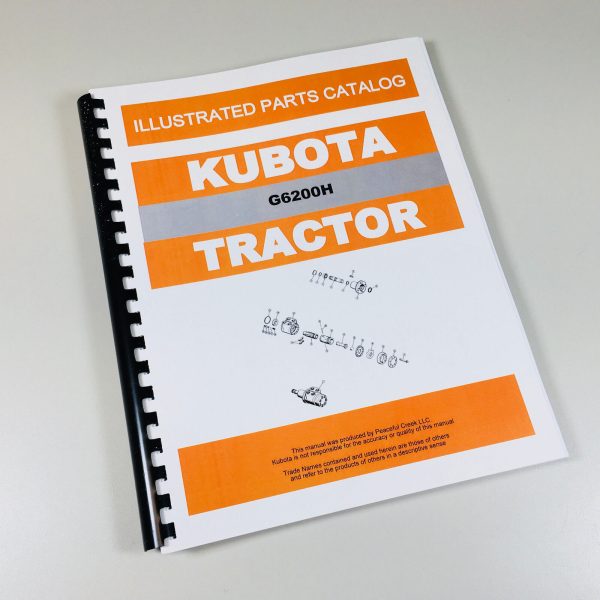 Kubota G6200H Tractor Parts Assembly Manual Catalog Exploded Views Numbers