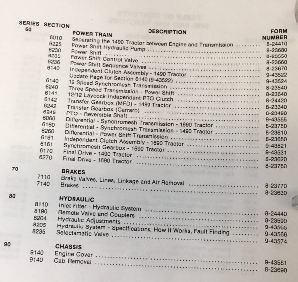 Davic Brown Case 1690 Tractor Service Manual Parts Catalog Operators Repair Set - Image 7