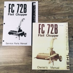 Gehl FC72B Flail Chopper Service Parts Operators Manual Set Owners Catalog Book