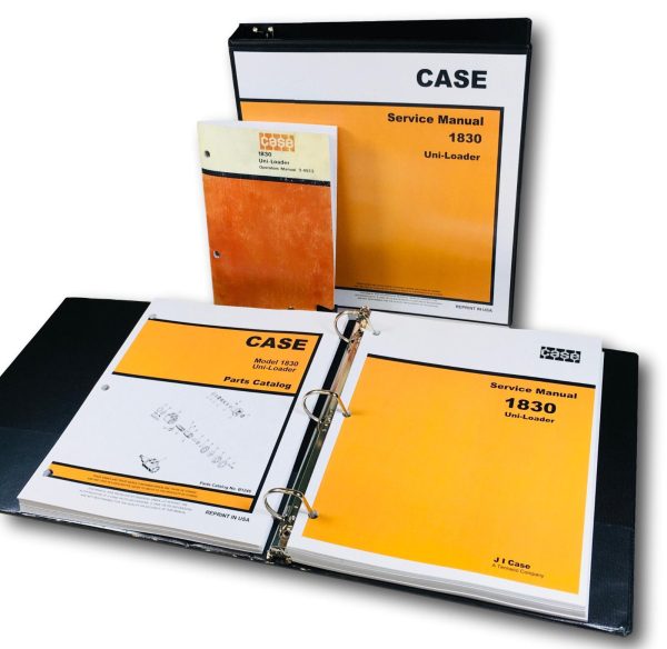 Case 1830 Uni Loader Skid Steer Service Parts Operators Manual Master Shop Set