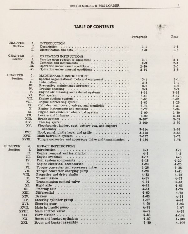 International Hough H-30 H30 Payloader Wheel Loader Service Manual Repair 4Wd - Image 2
