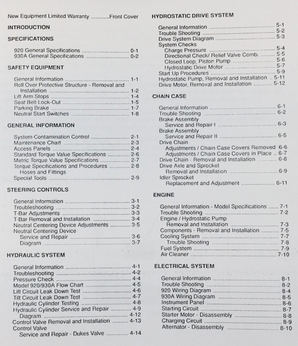 Mustang 920 930A Skid Steer Service Repair Manual Technical Shop Book - Image 2