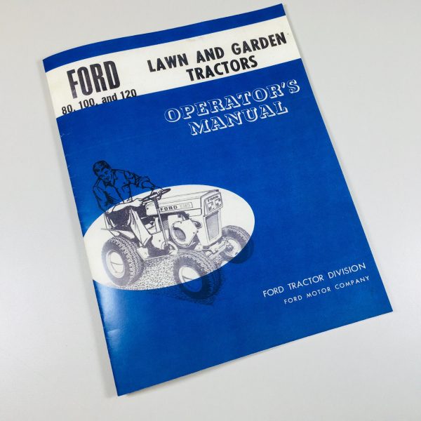 Ford 80 100 120 Lawn Garden Tractor Operators Owners Manual Lawn Mower Book