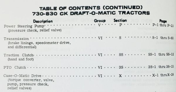 Case 830 831 833 Case-O-Matic Drive Tractor Service Manual Parts Operators Set - Image 7