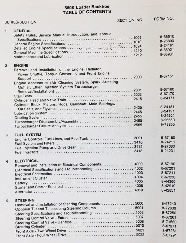 Case 580K Backhoe Loader Tractor Phase 1 Service Manual Shop Book Technical - Image 2