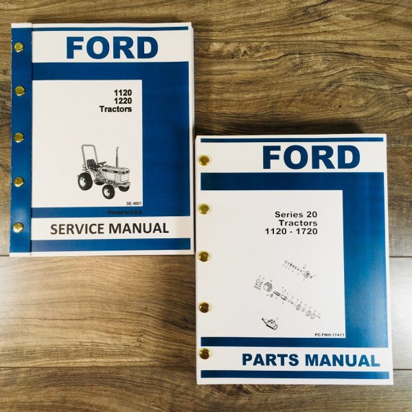 Ford 1120 1220 Tractor Service Parts Manual Repair Shop Set Workshop Catalog