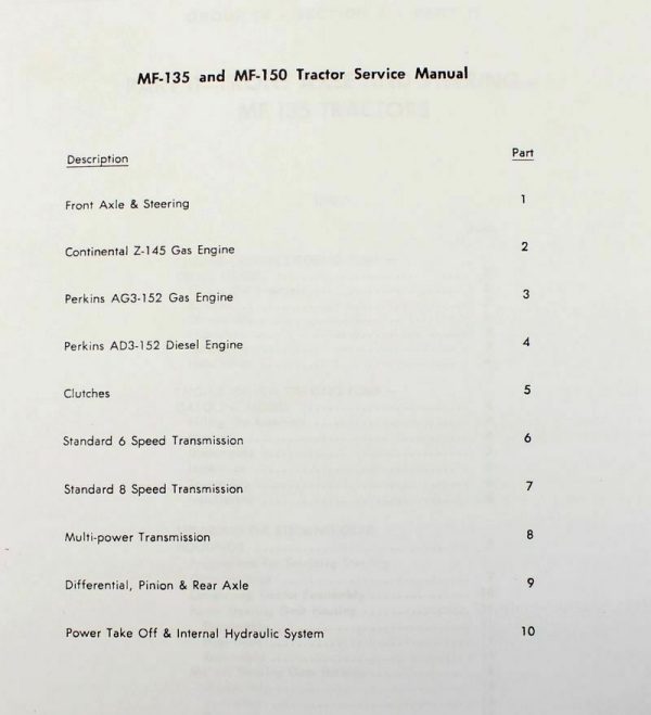 Massey Ferguson 150 Tractor Service Parts Manual Repair Shop Catalog Book Set - Image 2