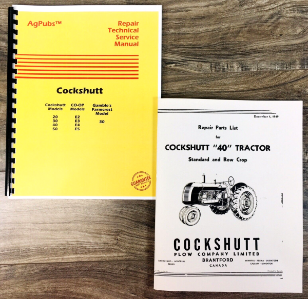 Cockshutt 40 Tractor Service Parts Manual Set Repair Workshop Shop Catalog