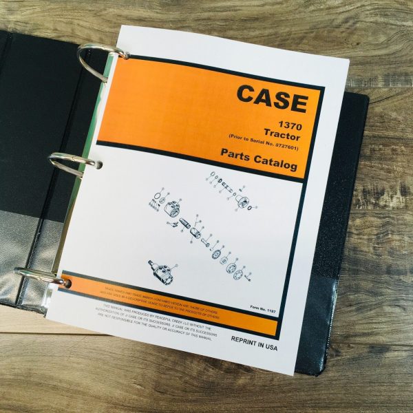 Case 1370 Service Manual Parts Catalog Repair Shop Book Set SN Prior to 8727601 - Image 2