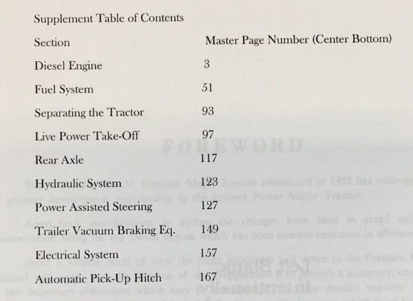 Fordson Power Major Super Major Tractor Service Supplement Manual Shop Book - Image 2