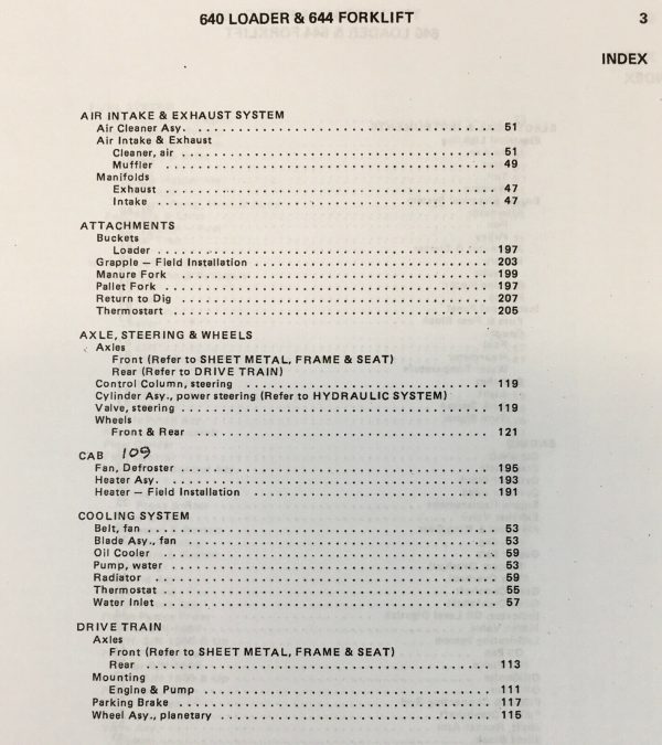 Allis Chalmers 640 Loader Tractor 644 Forklifts Parts Manual Catalog Book Ac - Image 2