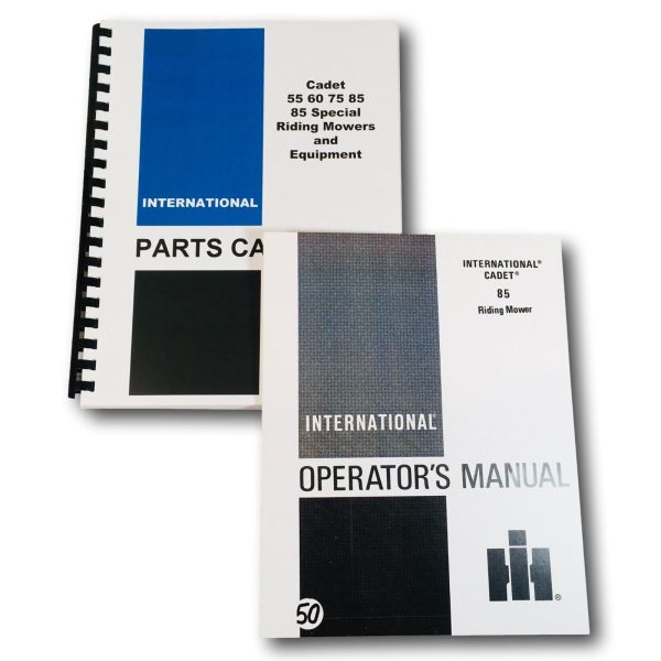 International Cadet 85 Riding Mower Parts Operators Manual Set Catalog Owners