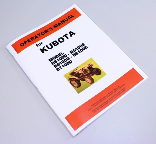 Kubota B5100 B6100 B7100 D E Tractor Operators Owners Manual Book B5100D B6100D - Image 7