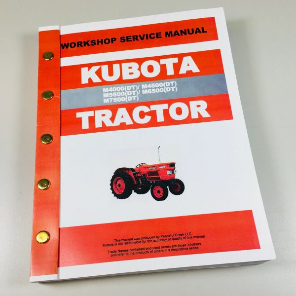 Kubota M4000Dt M4500Dt M5500Dt M6500Dt Tractor Workshop Service Repair Manual