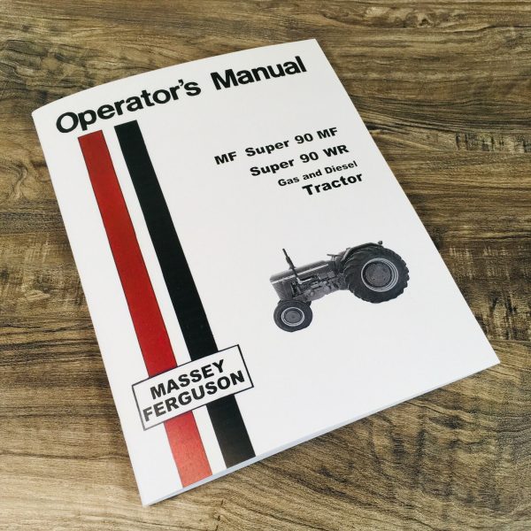 Massey Ferguson Mf Super 90 90Wr Gas Diesel Tractor Operators Owners Manual