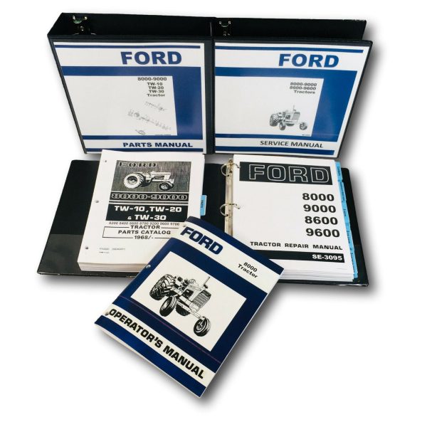 Ford 8000 8100 8200 8400 Tractor Service Parts Operators Manual Repair Shop Set