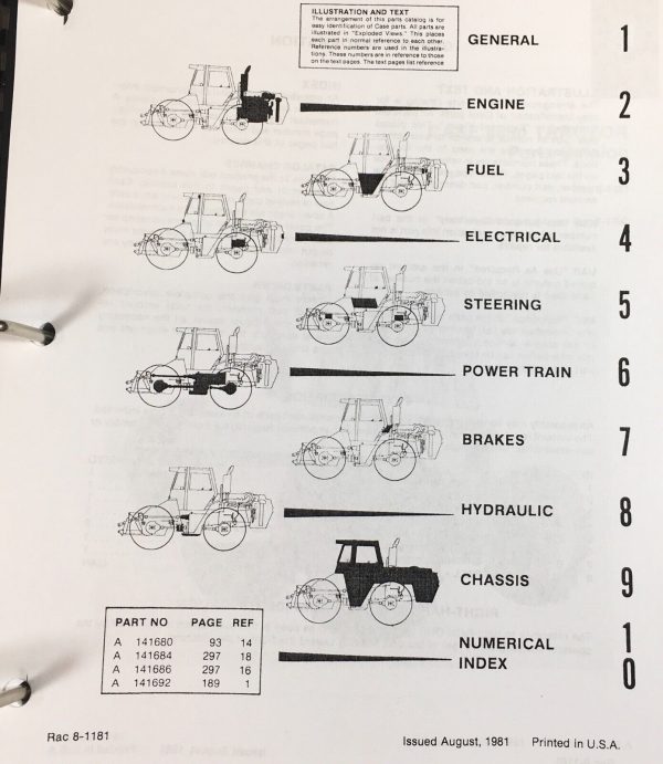 Case 4890 Tractor Parts Manual Catalog Book Assembly Schematic Exploded Views - Image 3