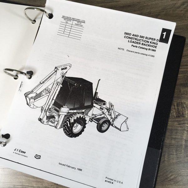 Case 580D Tractor Loader Backhoe Parts Manual Catalog Book Schematics Assembly - Image 3